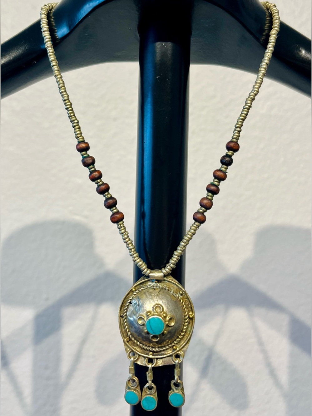 Vintage Turquoise Accent Pendant Necklace